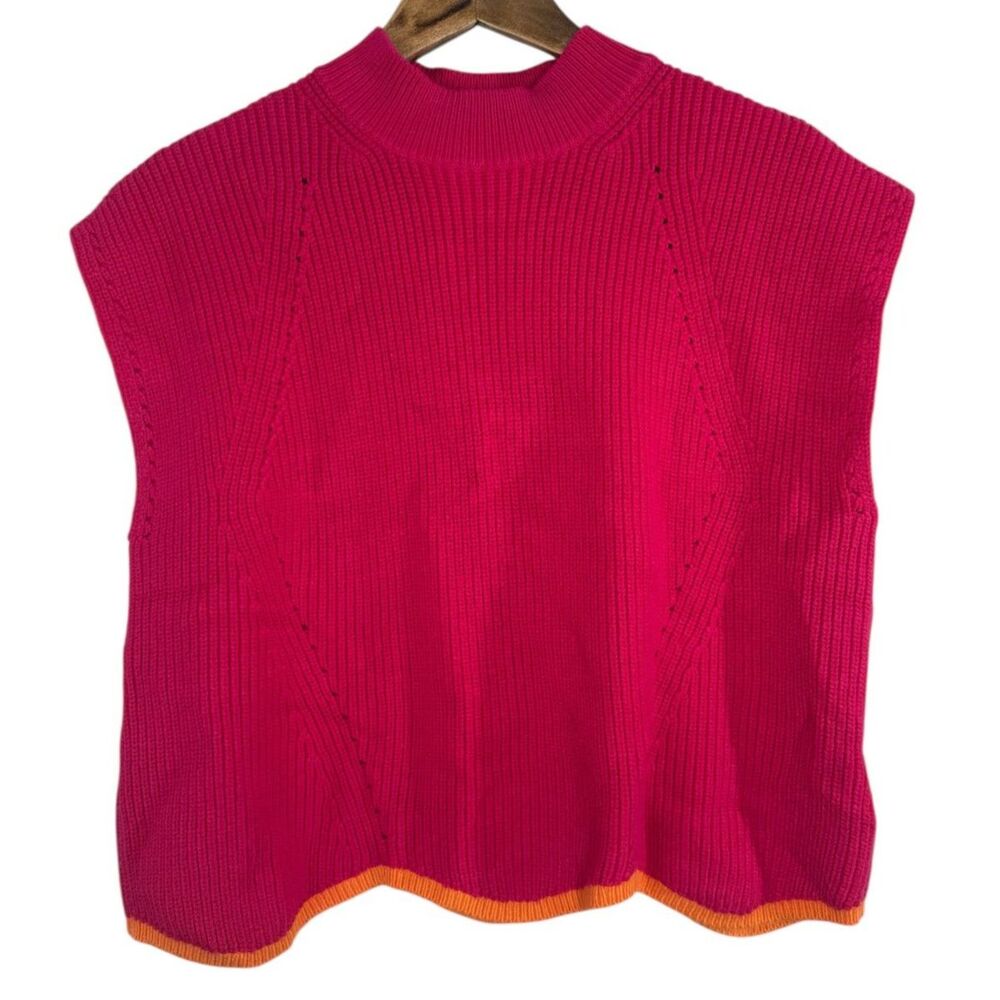 Maeve Anthropologie Womens Pink Knit Tank Top Sz L Boxy Oversized